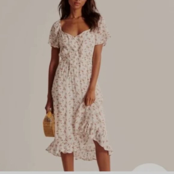 Abercrombie & Fitch Dresses & Skirts - Easy Waist Midi Dress in Peach Print
